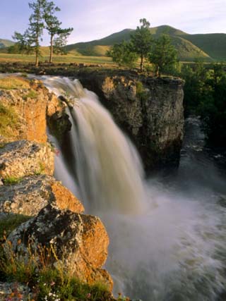 Karakorum, Ulaan Tsutgalan Waterfall on the Orkhon River, Mongolia