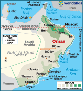 map of Oman