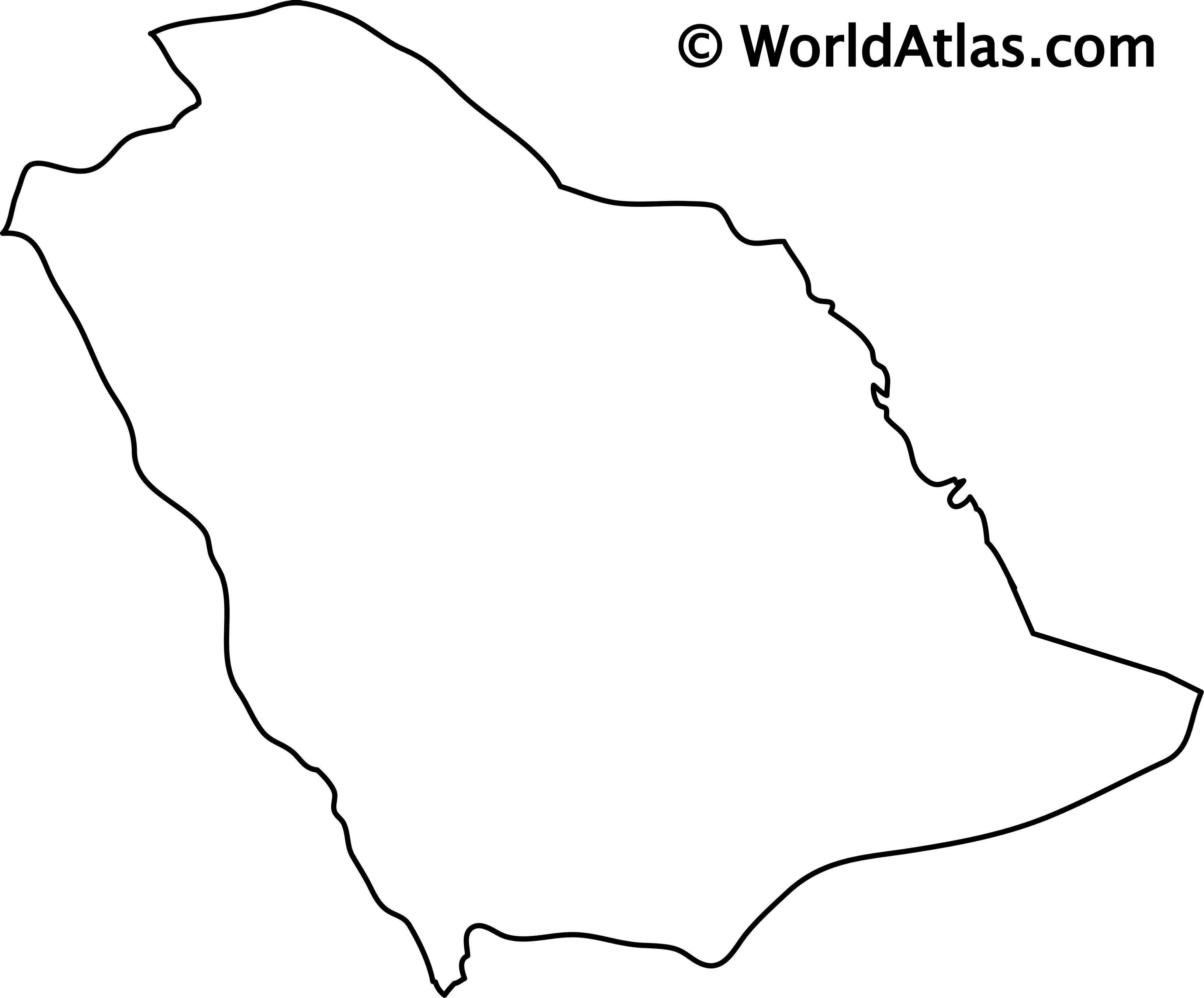 Saudi Arabia outline map