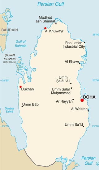 Qatar latitude and longitude map