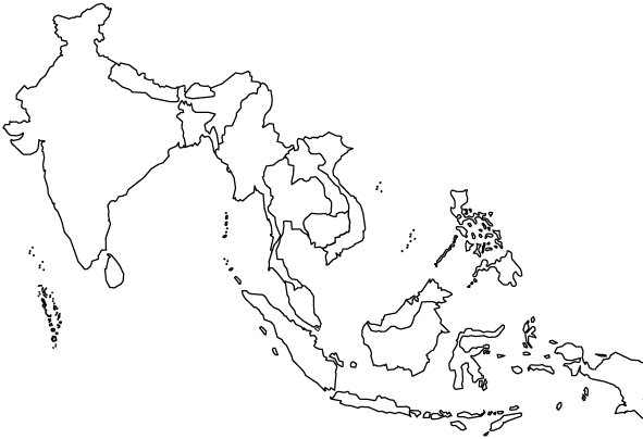 east asia map outline. southeast asia outline map and