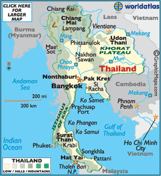 Thailand Mountains Map