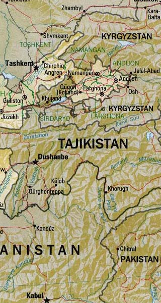 Uzbekistan map