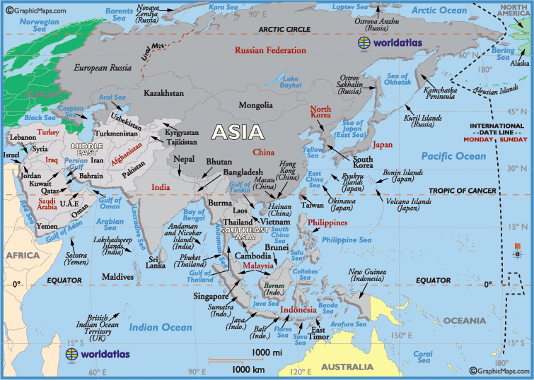Map of Asia Countries