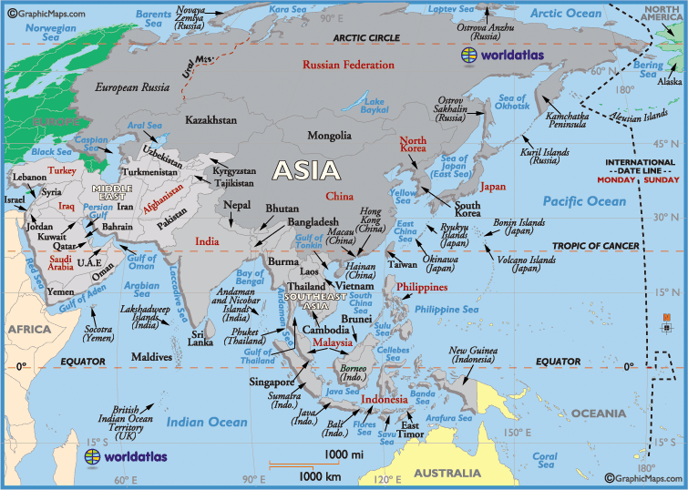 Map Quiz Of Asia Printable