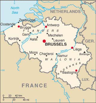 Belgium latitude and longitude map