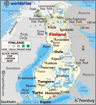 map of Finland