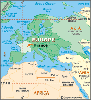 locator map of France