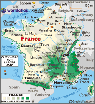 map of France