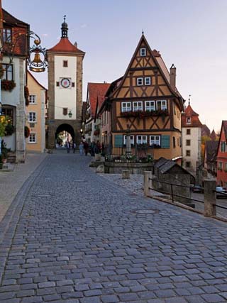 Ploenlein, Siebers Tower, Rothenburg Ob Der Tauber, Franconia, Bavaria, Germany, Europe