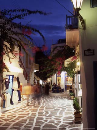 Alleyway at Night, Mykonos, Greece