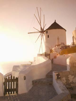 Windmill, Oia, Santorini, Cyclades Islands, Greek Islands, Greece, Europe