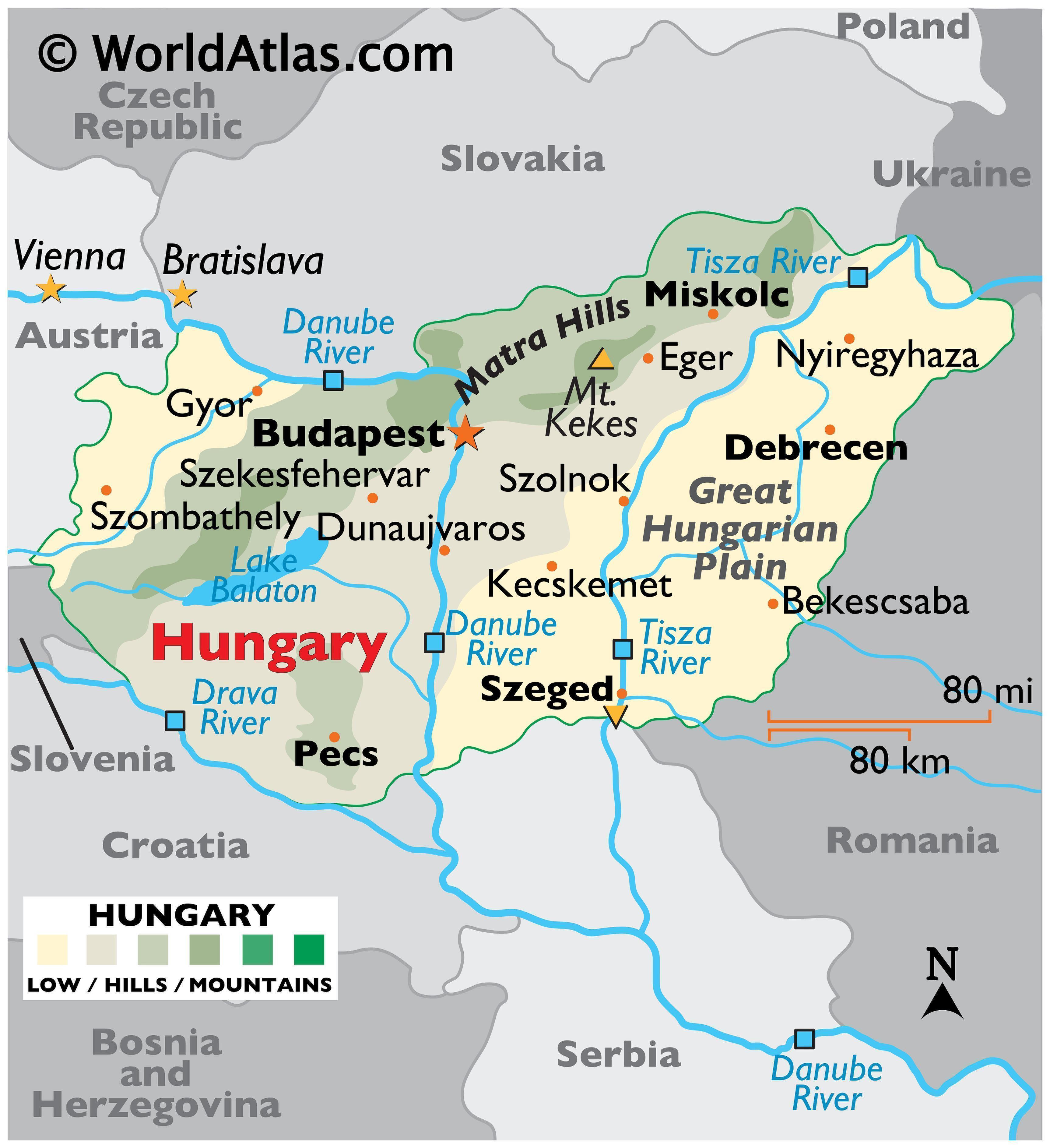 world map of hungary