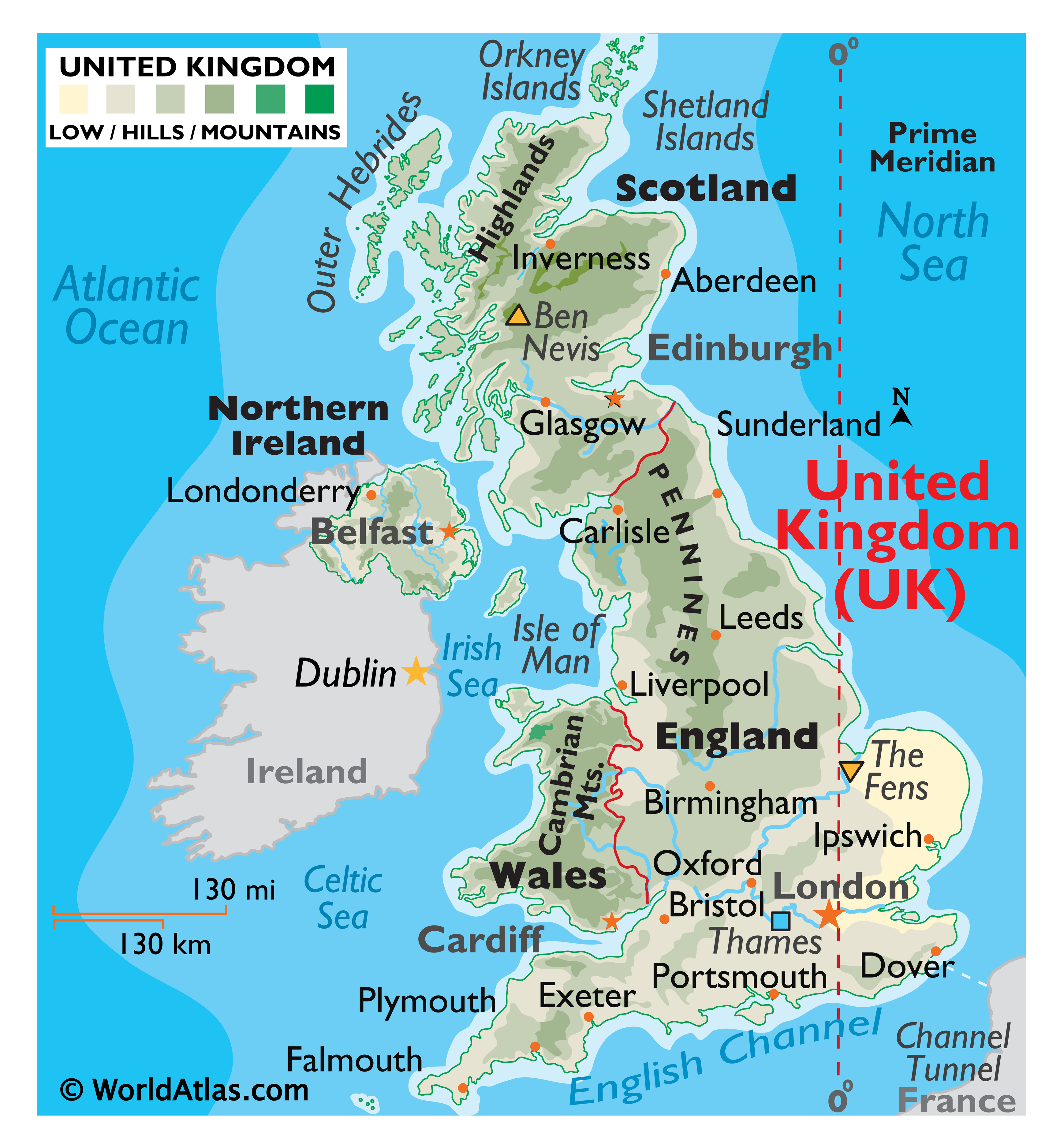 United Kingdom Zip Line Map
