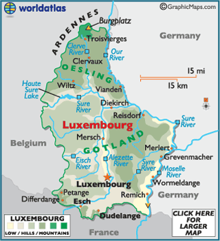 map of Luxembourg