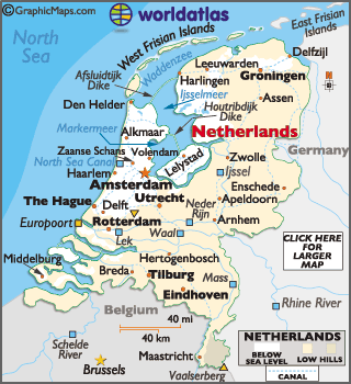 World  Atlas on European Maps  Europe Maps Netherlands Map Information   World Atlas