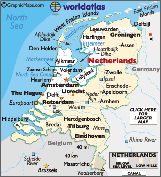 map of Netherlands