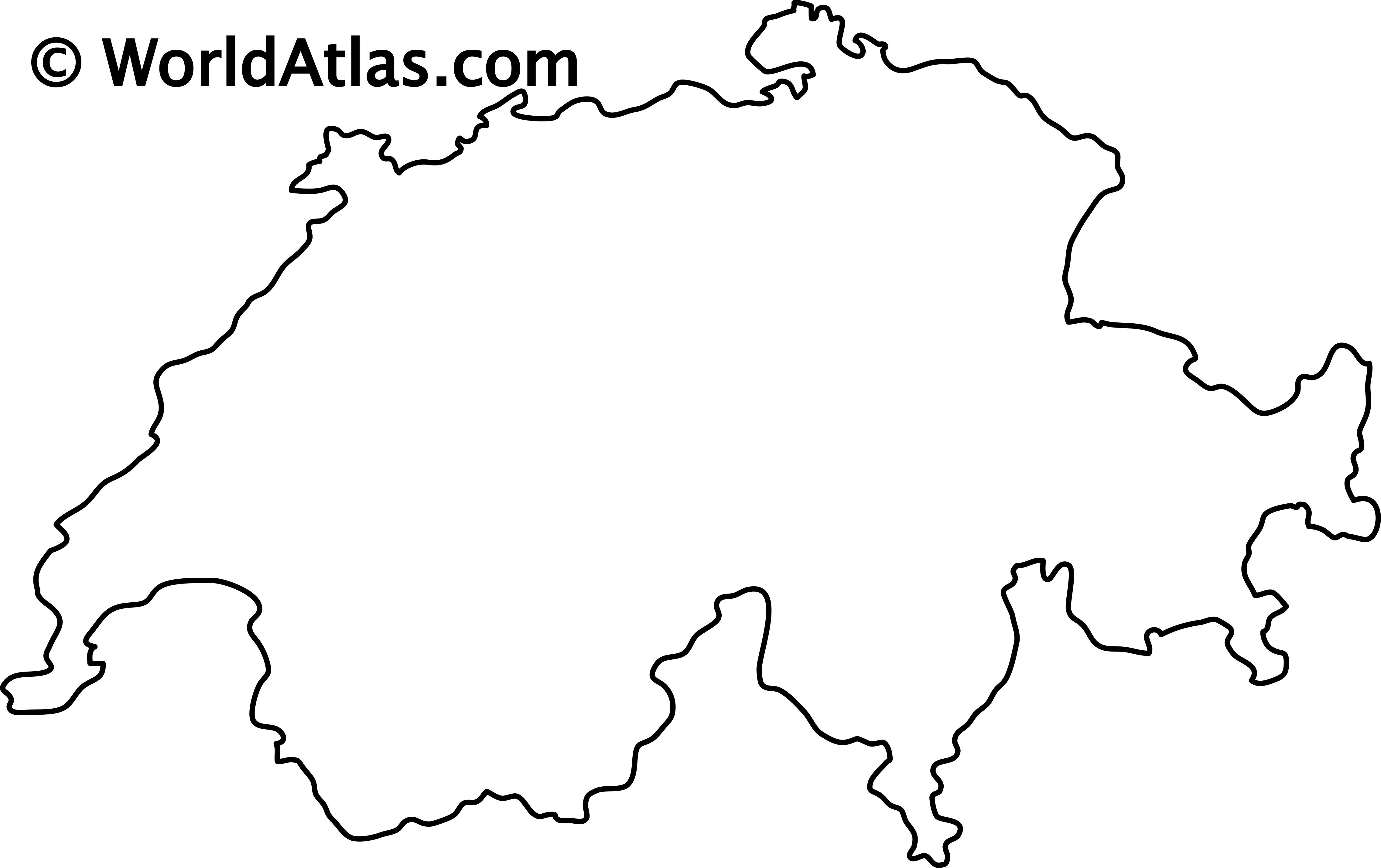Switzerland Map Outline