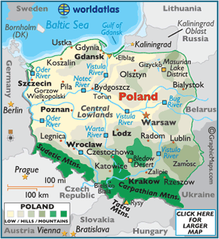 map of Poland