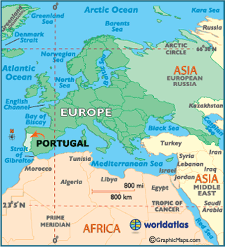 locator map of Portugal