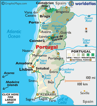 map of Portugal