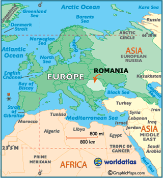 World Map Romania