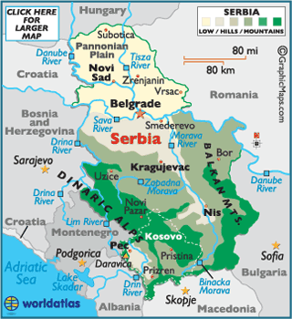 Serbia Outline Map