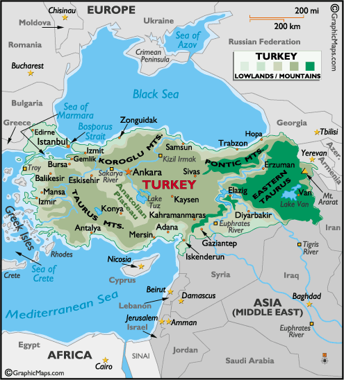 Turkey Zip Line Map