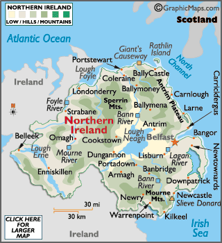 map of Northern Ireland