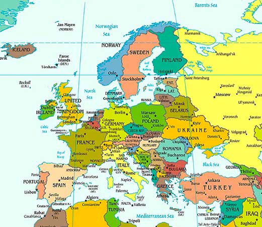 Europe Map / Map of Europe - Facts, Geography, History of Europe ...