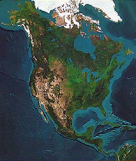 Satellite Map North America