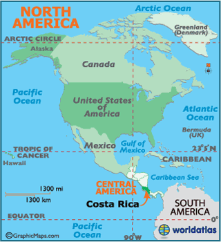 Map of Costa Rica - Central