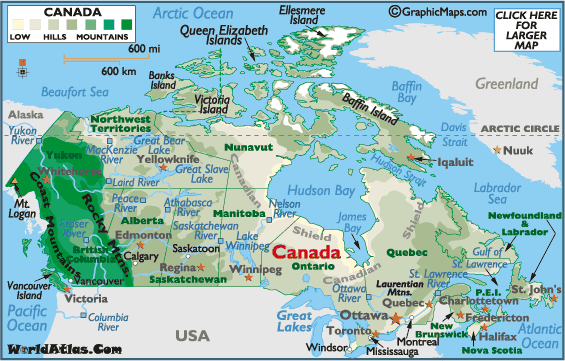 map of canada. Map of Canada, Canada Maps,