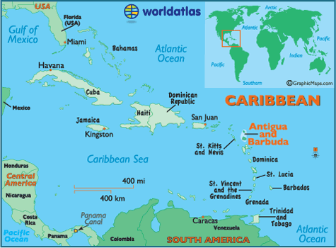 World   Labels on Island Maps  Antigua And Barbuda Map Information   World Atlas