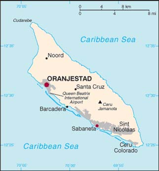 Aruba latitude and longitude map