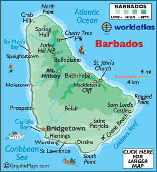  Barbados on Map Of Barbados   Caribbean Island Maps  Barbados Map Information