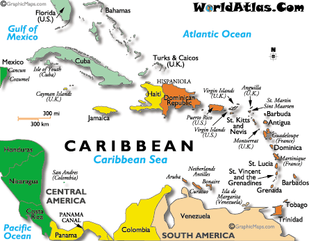 World  Time Zones on Caribbean Time Zones Map