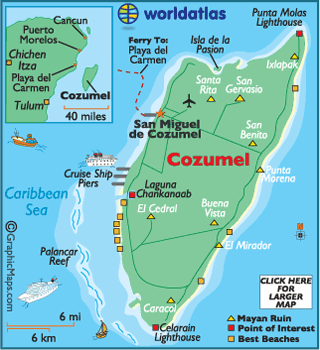 cozumel mexico map