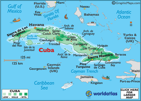 Picture World  on Map Of Cuba   Caribbean Island Maps  Cuba Map Information   World