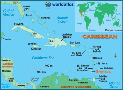 World Atlas  on Grenada   Caribbean Island Maps  Grenada Map Information   World Atlas