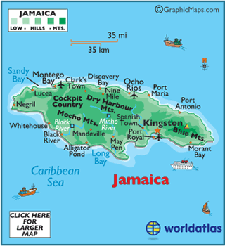 map of Jamaica