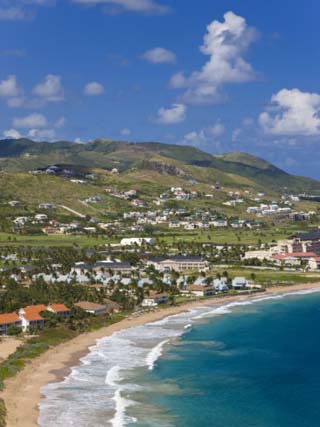 Elevated View over Frigate Bay and Frigate Beach North, St. Kitts, Leeward Islands, West Indies