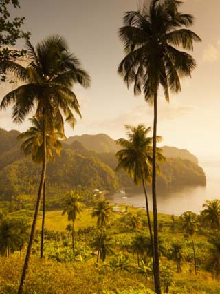 St. Vincent and the Grenadines, St. Vincent, Leeward Coast, Chateaubelair, Elevated Coastal View