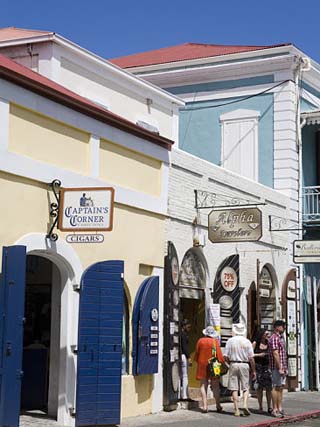 Stores on Main Street, Charlotte Amalie, St. Thomas Island, US Virgin Islands, Caribbean