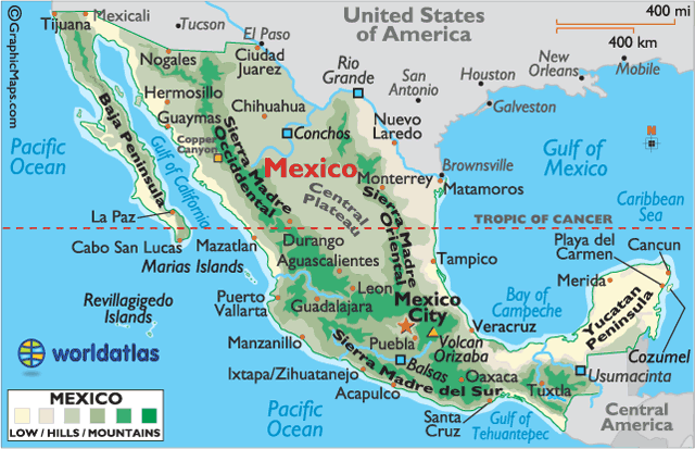 map of mexico