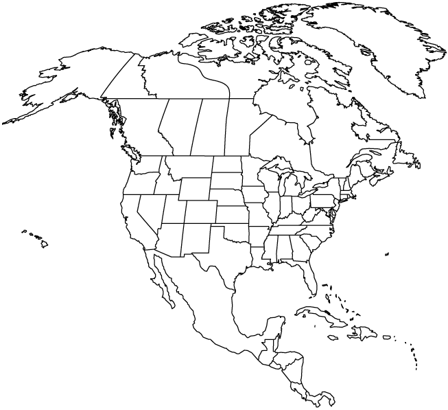 Outlined Map of North America, Map of North America 