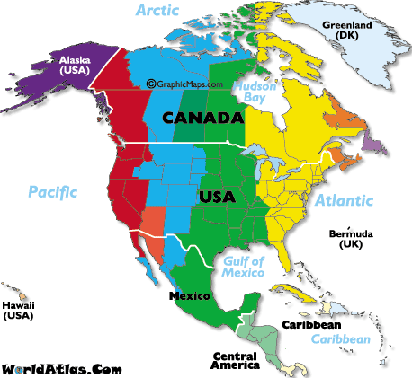 United States Map With Time Zones