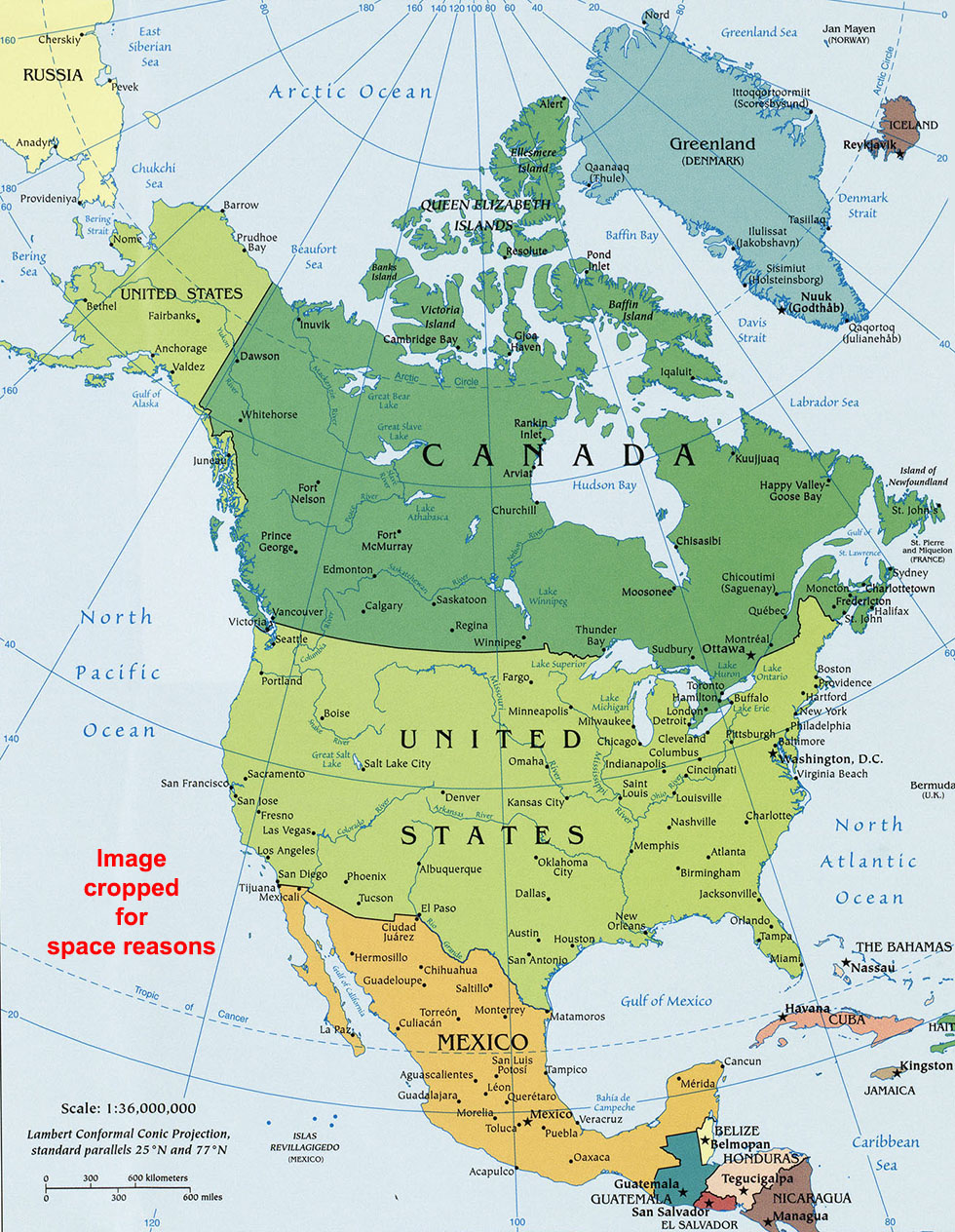 North America Political Map, Political Map of North America ...