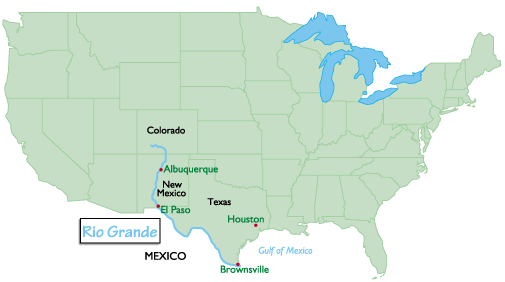 United States Map Rio Grande