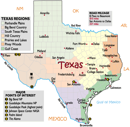 print this Map of Texas Regions